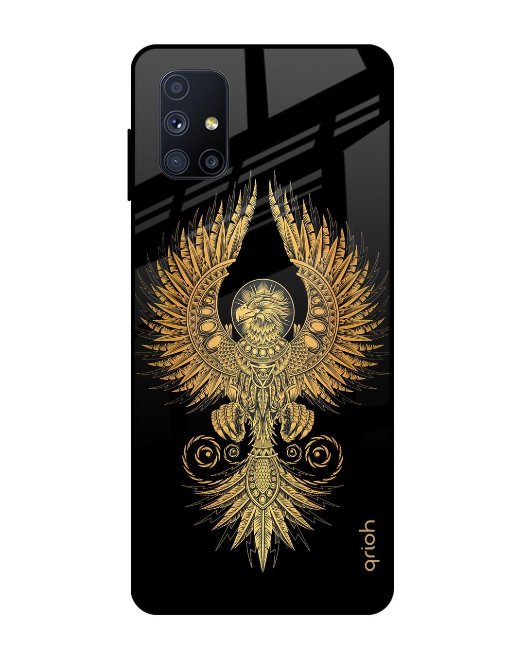 Shop Mythical Phoenix Art Printed Premium Glass Cover For Samsung Galaxy M51(Impact Resistant-Back