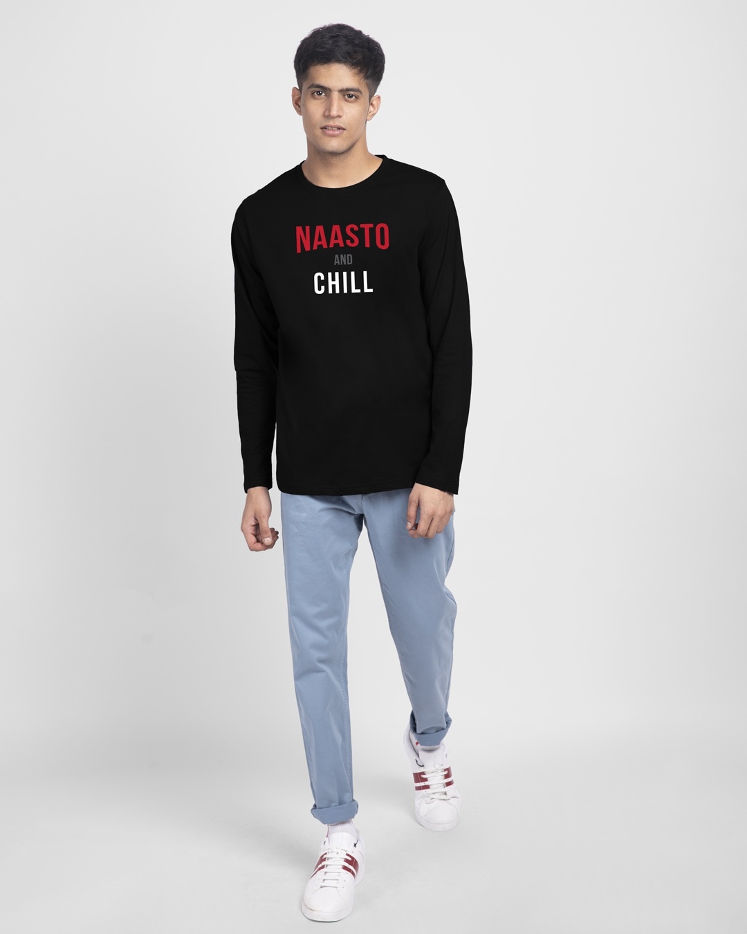 Shop Naasto And Chill Full Sleeve T-Shirt Black-Design