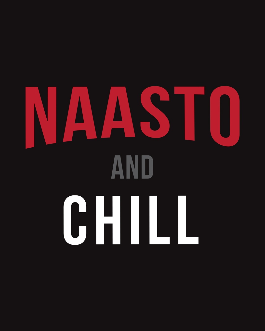 Shop Naasto And Chill Round Neck 3/4 Sleeve T-Shirt Black-Full