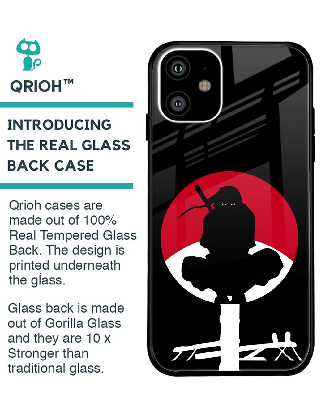 Shop Naruto Illustration Premium Glass Case for Apple iPhone 11 (Shock Proof,Scratch Resistant)-Back