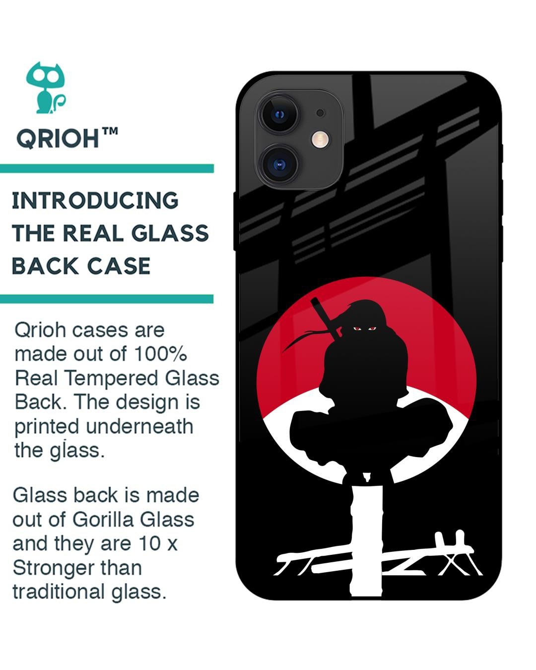 Shop Naruto Illustration Premium Glass Case for Apple iPhone 12 (Shock Proof,Scratch Resistant)-Back