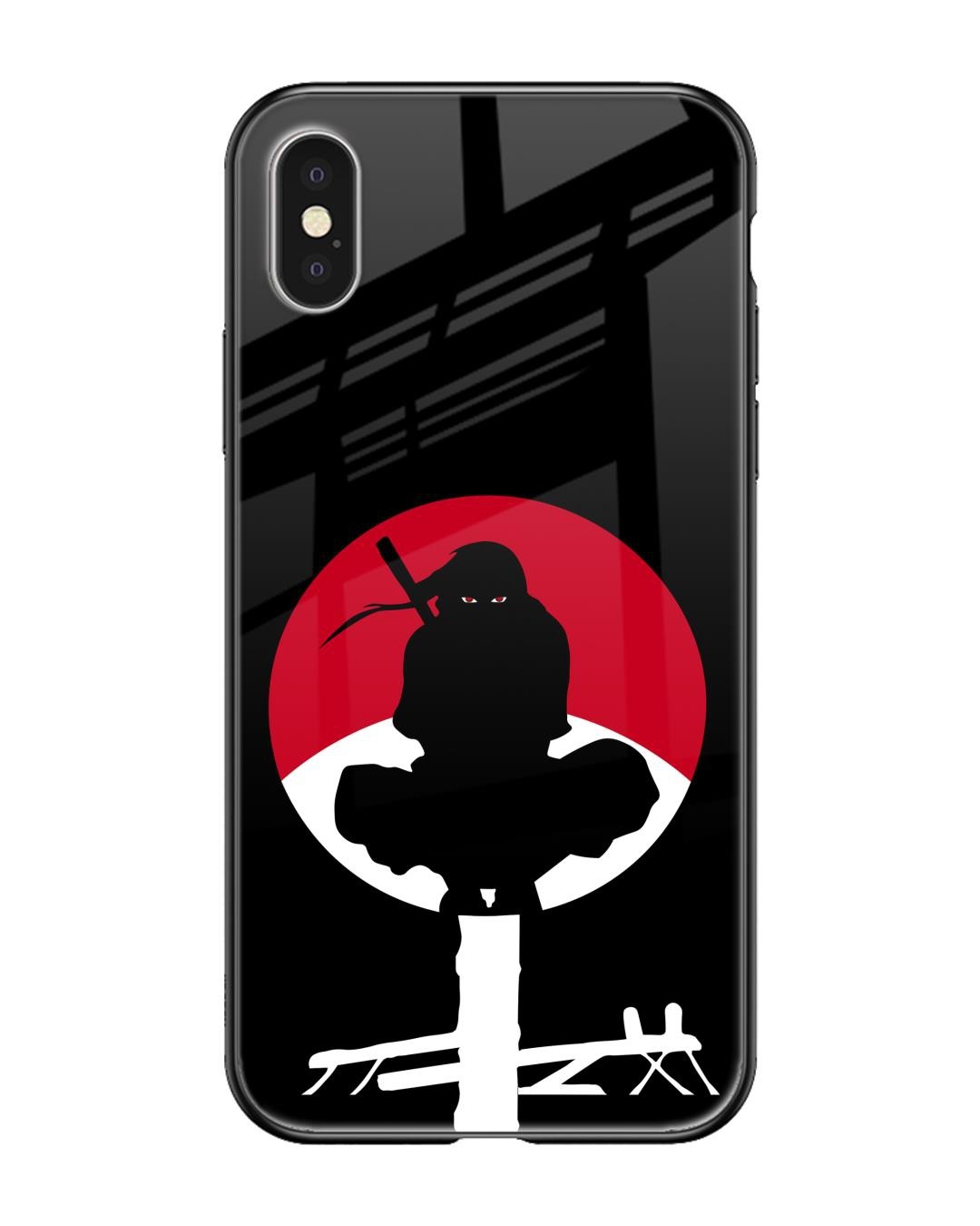 Shop Naruto Illustration Premium Glass Case for Apple iPhone X (Shock Proof,Scratch Resistant)-Front