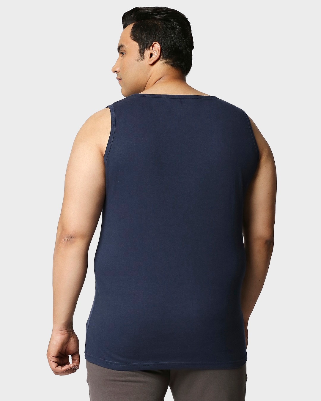 Shop Navy Blue Plus Size Vest-Full