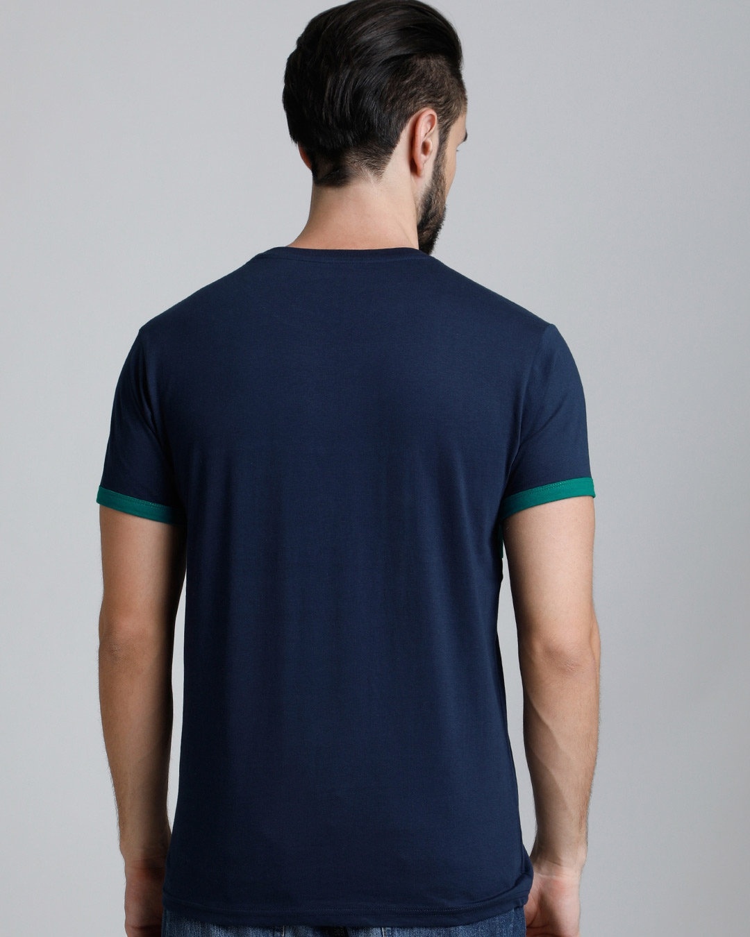 Shop Navy Colour Block T-Shirt-Full