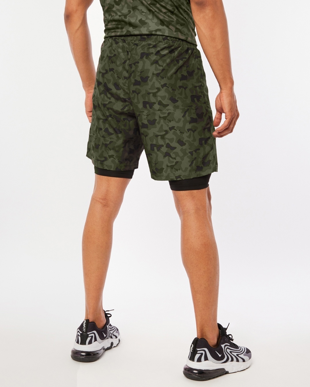 Shop Men's Green Camo Layered Shorts-Design