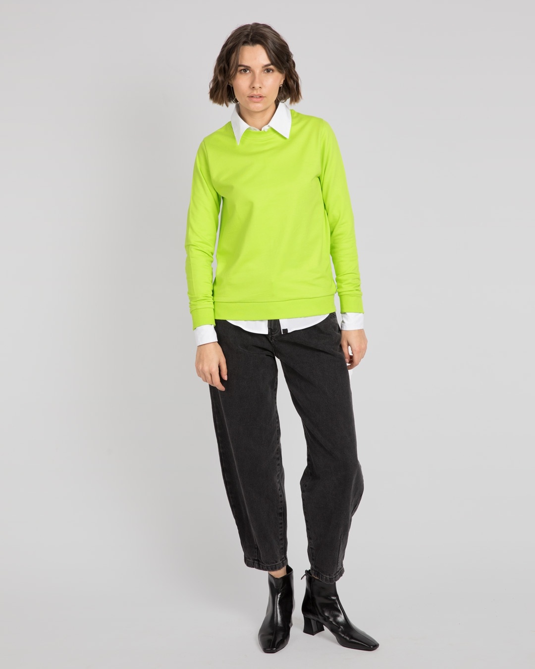 Shop Neon Green Fleece Light Sweatshirt-Full