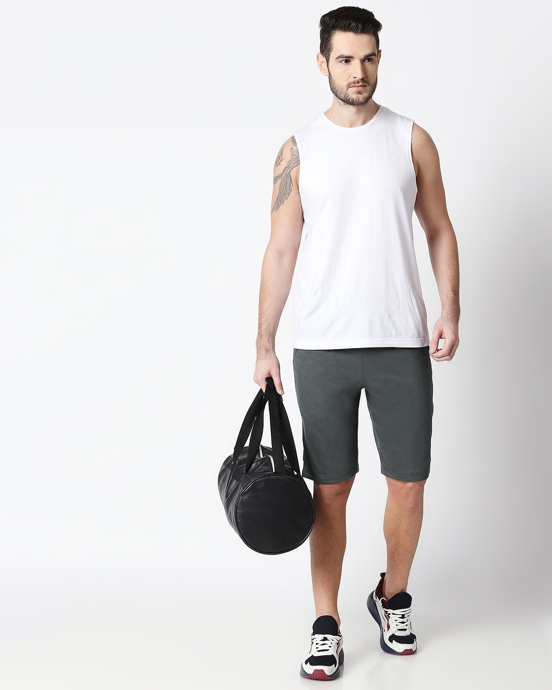Shop Men's Nimbus Grey Casual Shorts-Full