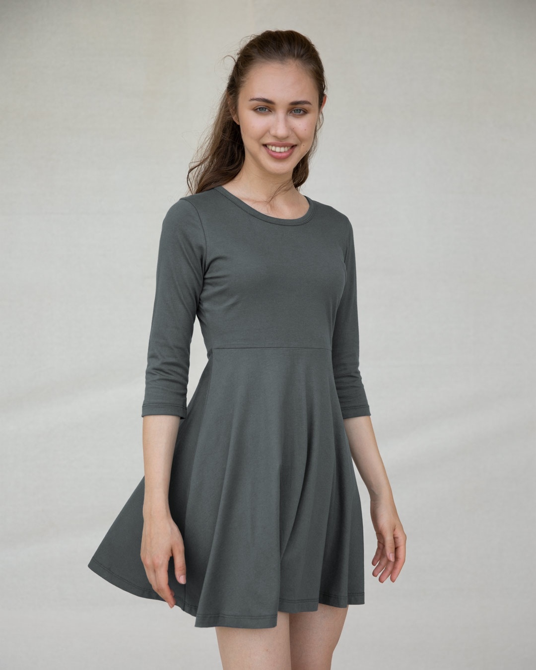 Shop Nimbus Grey Flared Dress-Design