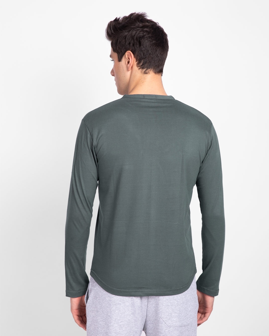 Shop Nimbus Grey Full Sleeve Henley T-Shirt-Design