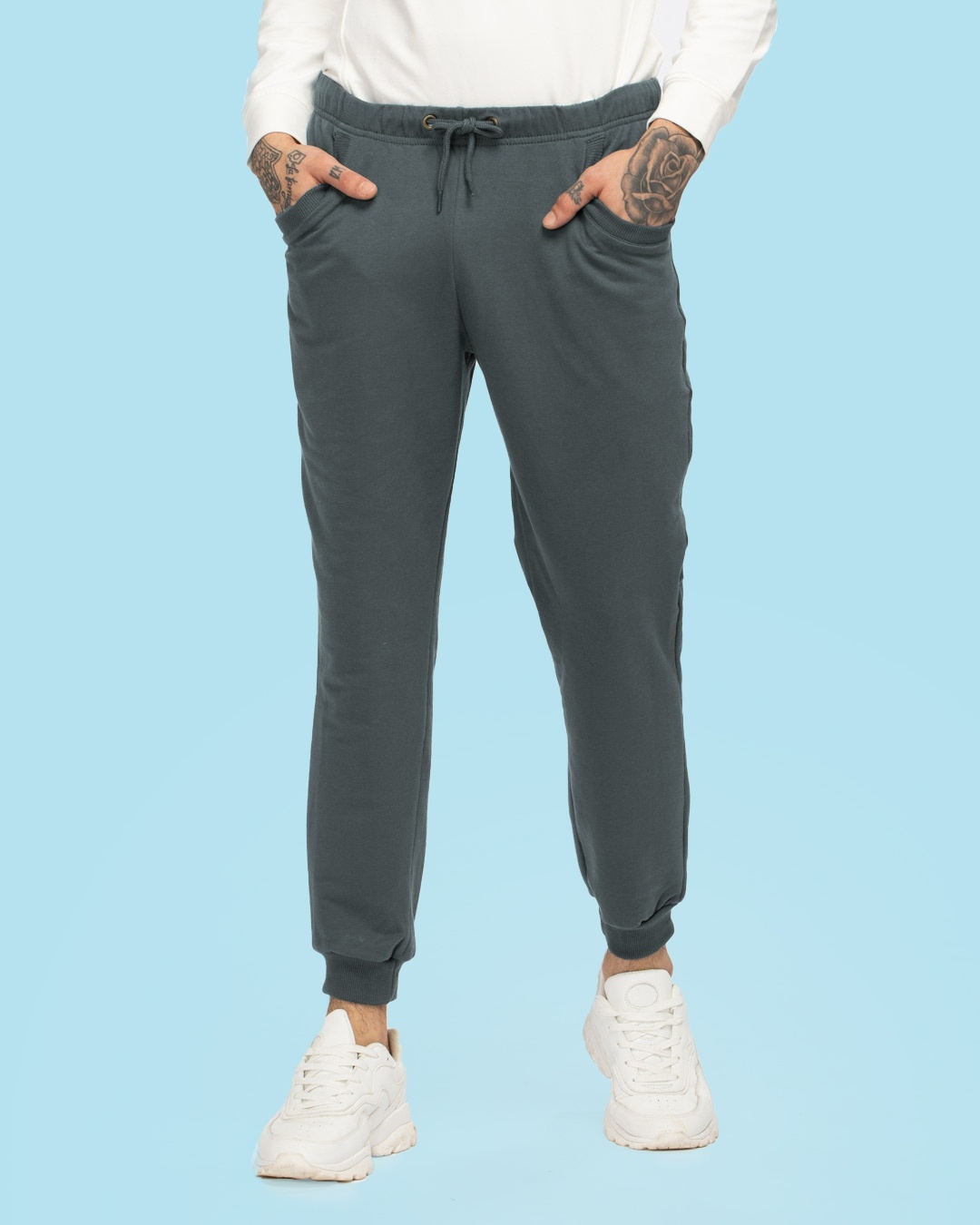 Shop Nimbus Grey Men's Joggers-Front