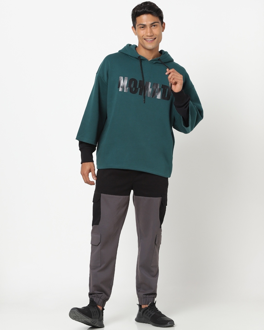 Shop Men's No Mad Layered Oversized Sweatshirt Hoodie