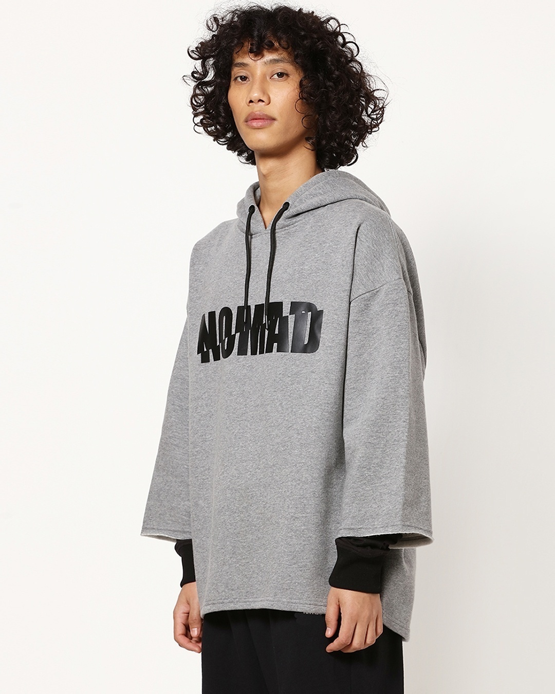 Shop Men's Grey No Mad Typography Super Loose Fit Sweatshirt-Back