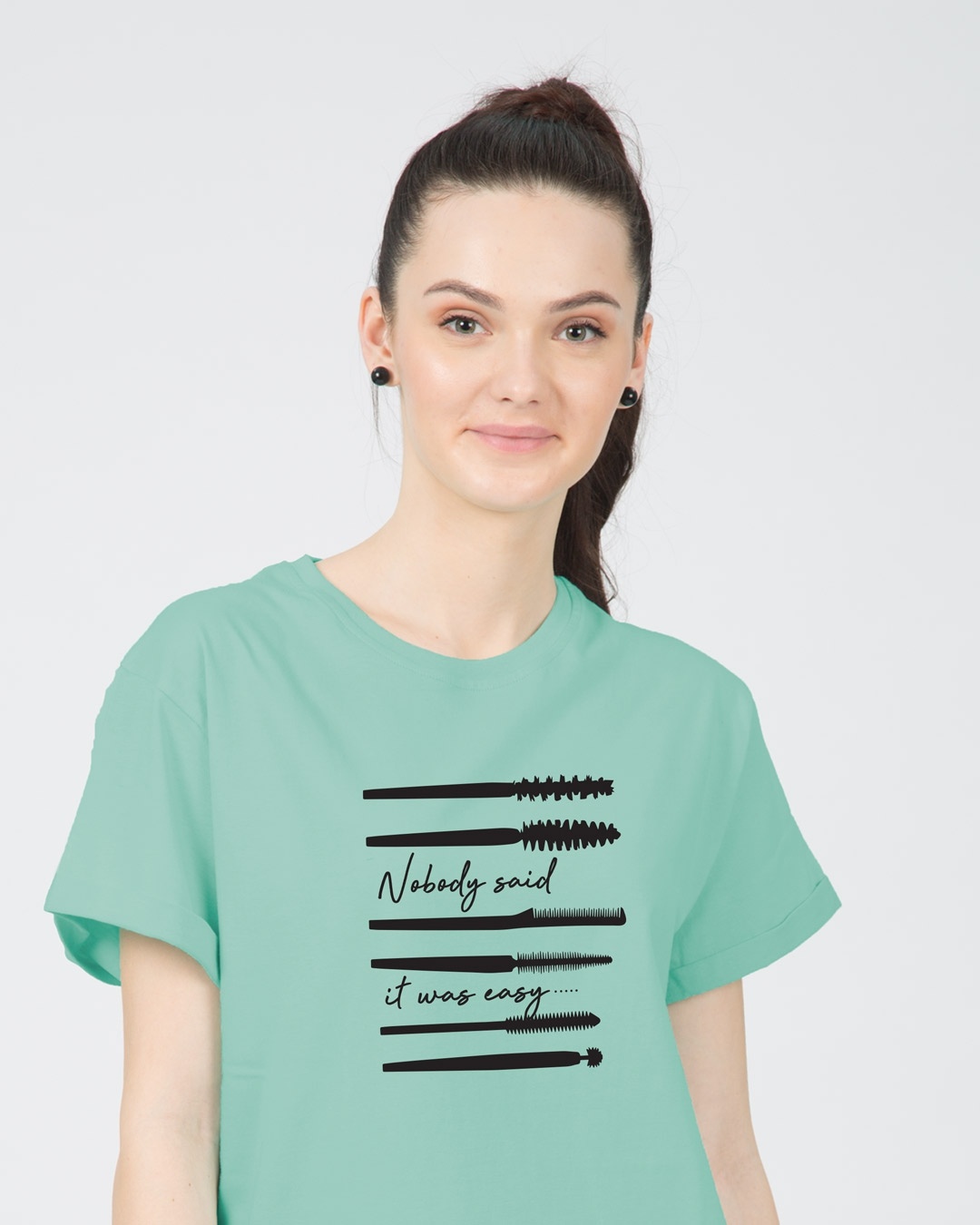 Shop Nobody Said It Was Easy Boyfriend T-Shirt-Front