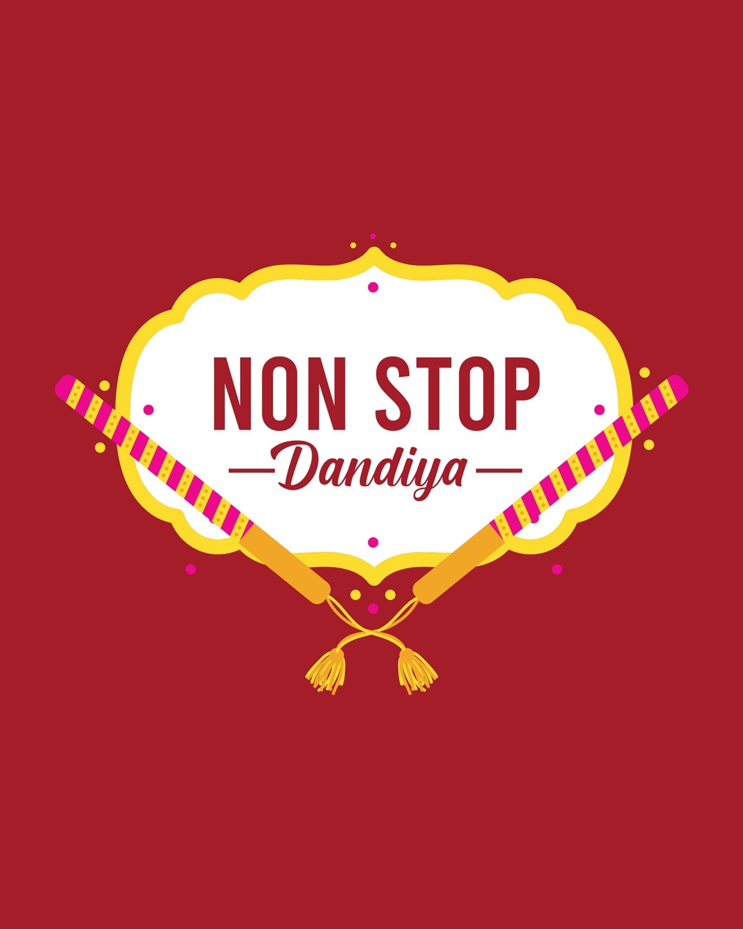Shop Non Stop Dandiya Half Sleeve T-Shirt Bold Red-Full