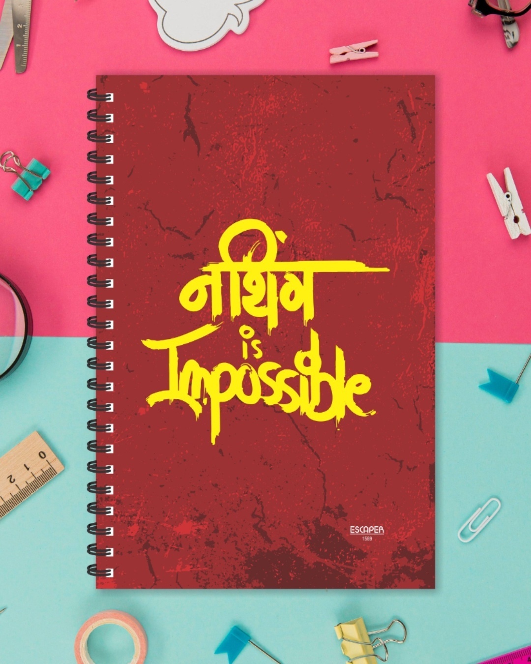 Shop Nothing Is Impossible Designer Notebook (Soft Cover, A5 Size, 160 Pages, Ruled Pages)-Front