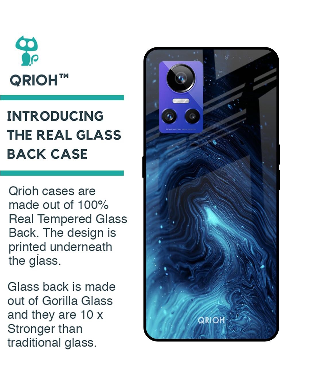 Shop Ocean Gradient Printed Premium Glass Cover for Realme GT Neo 3 (Shock Proof, Scratch Resistant)-Back