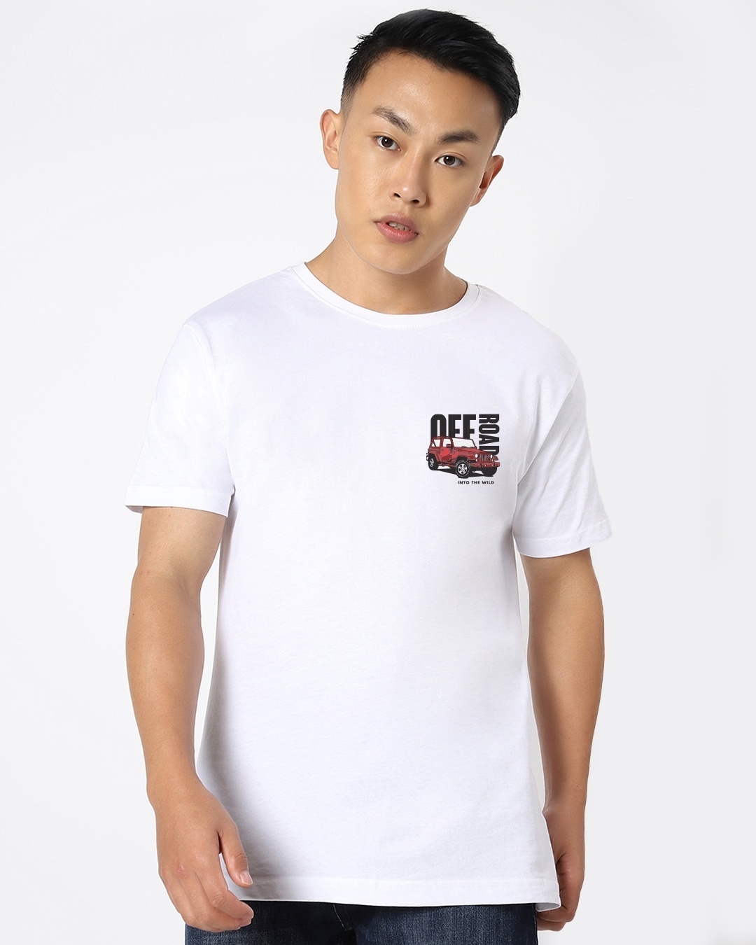 Shop Men's White Off Road Tactics Graphic Printed T-shirt-Back