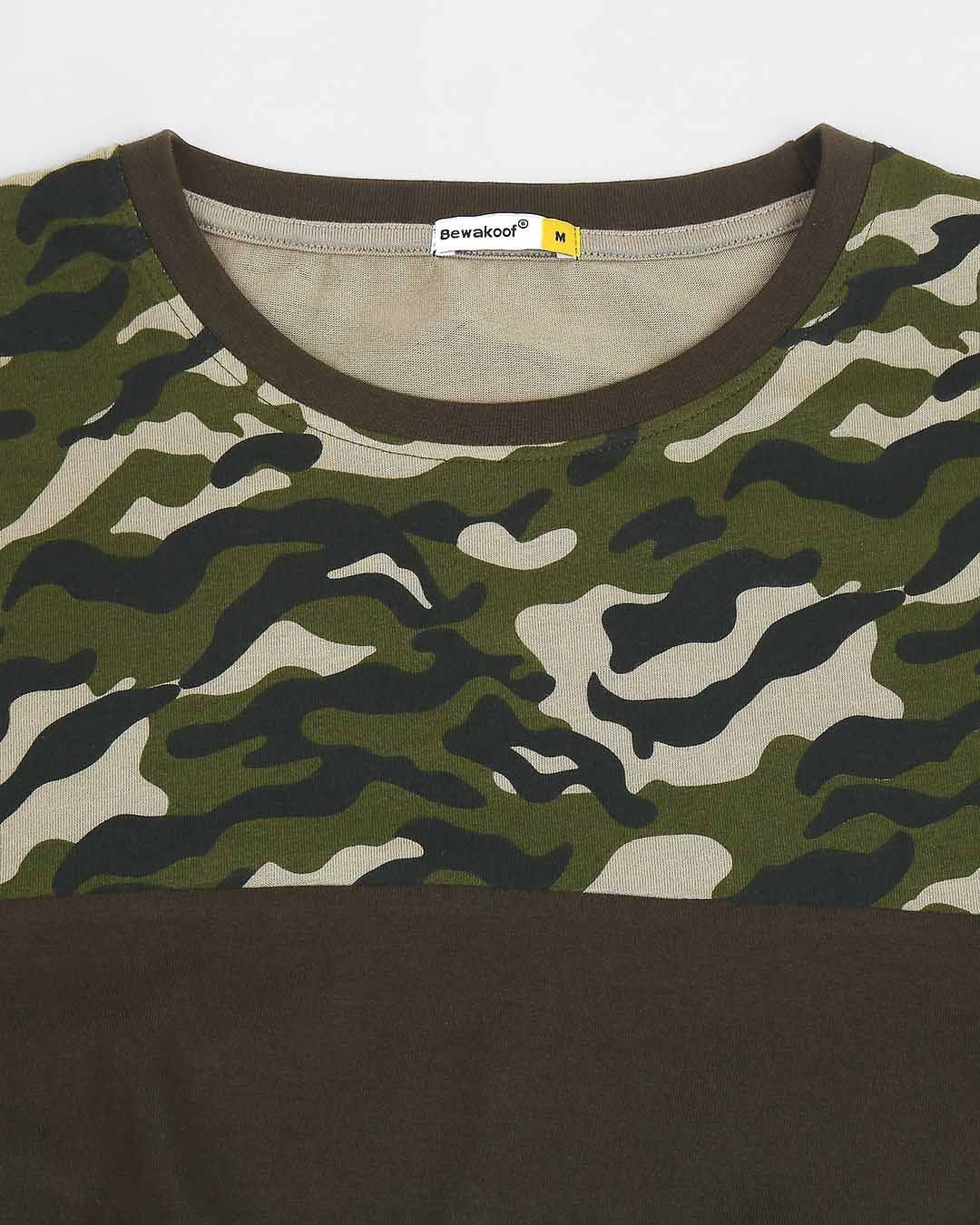 Shop Olive Camo Sleeve Color Block Camo T-Shirt
