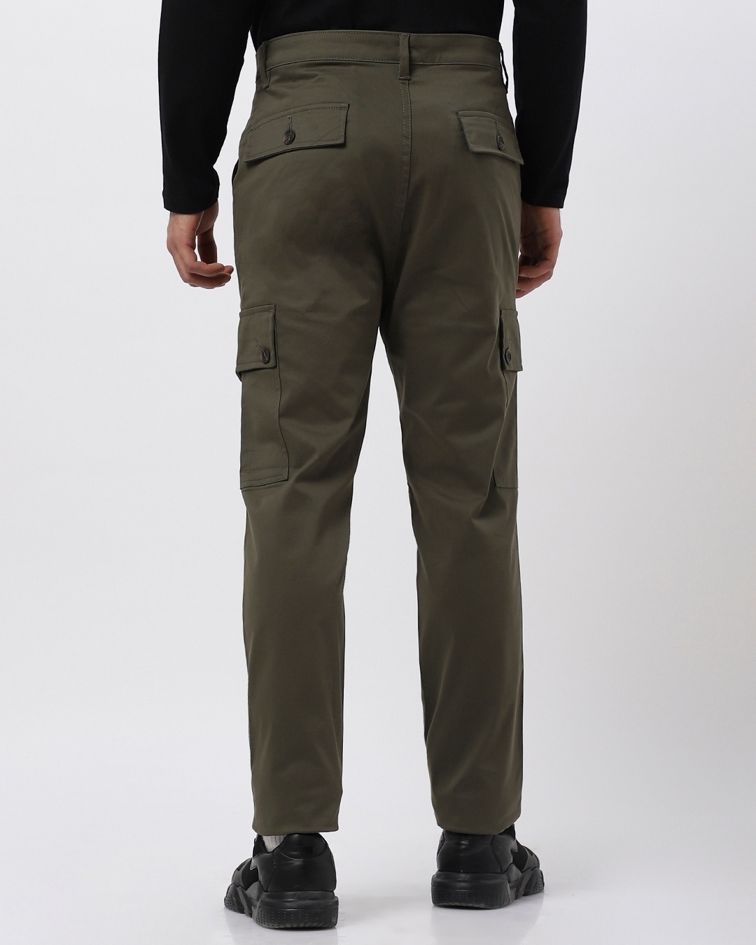Shop Olive Drawstring Hem Cargo Pants-Design