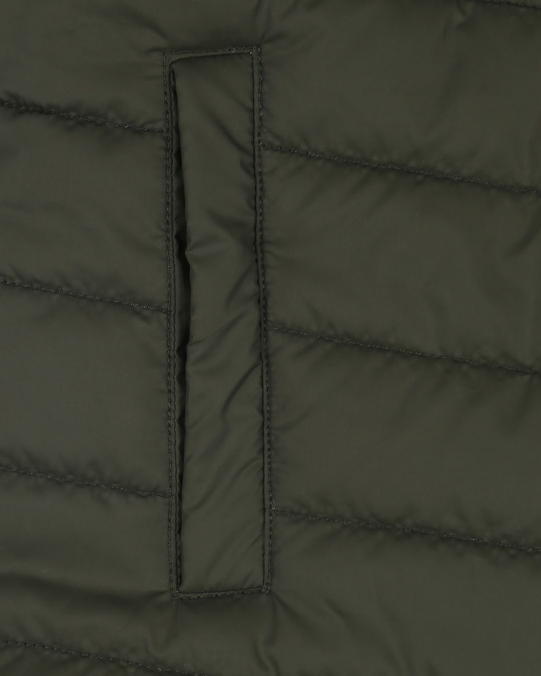 Shop Olive Plain Sleeveless Puffer Jacket with Detachable Hood