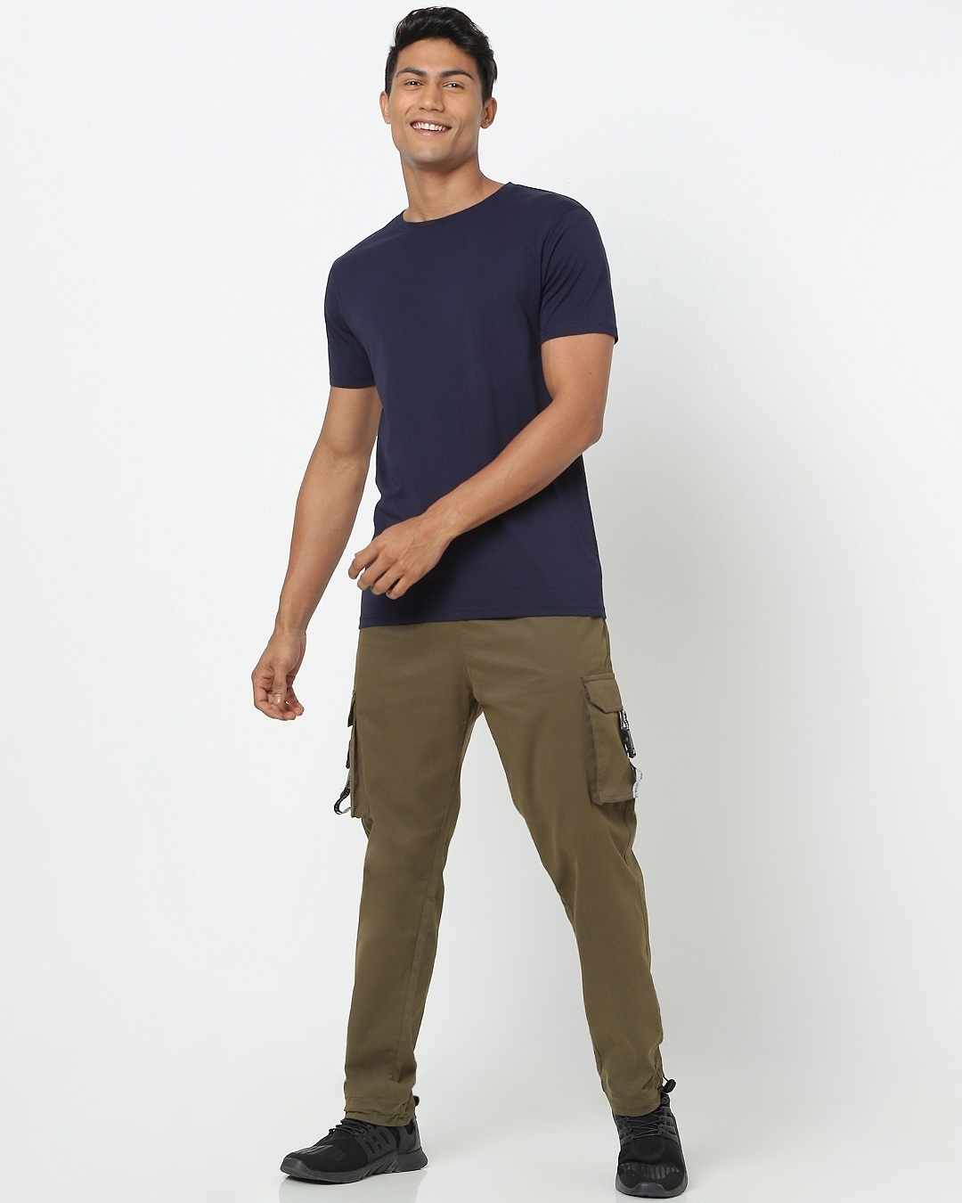 Shop Olive Solid Jogger With Tape on Pocket-Full