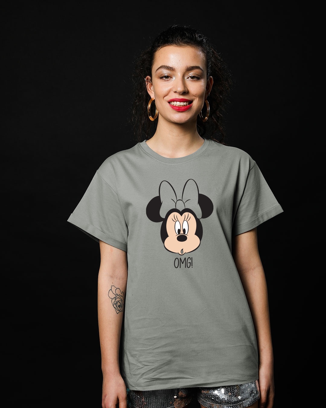 Shop Omg Minnie Boyfriend T-Shirt (DL)-Front