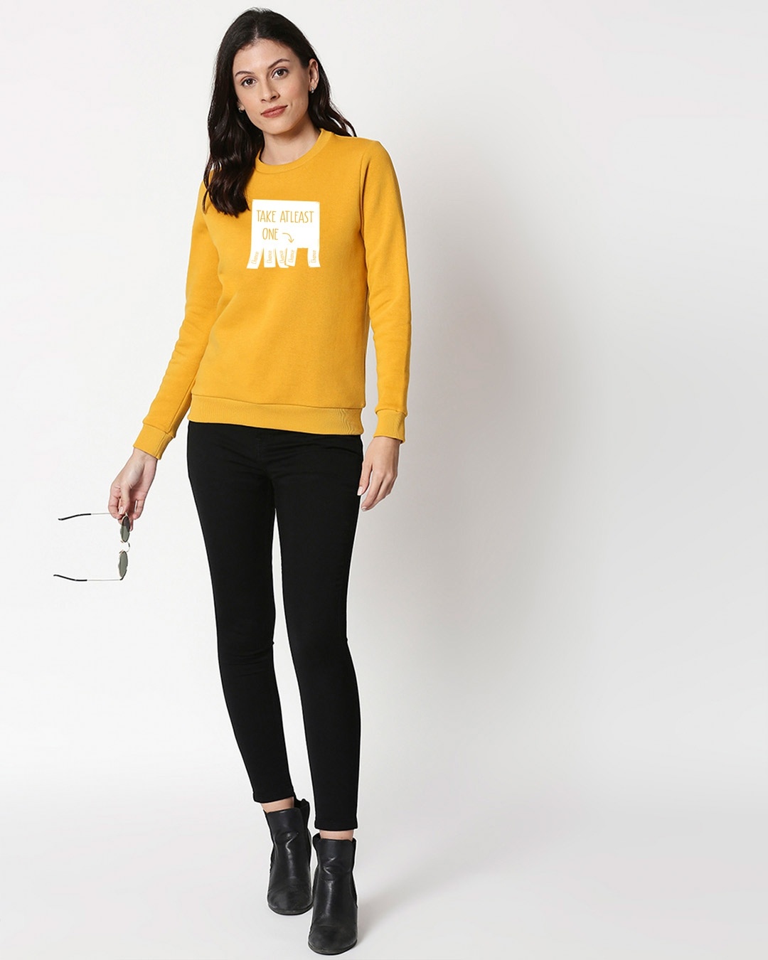 Shop One Chance Fleece Sweatshirt Mustard Yellow-Design
