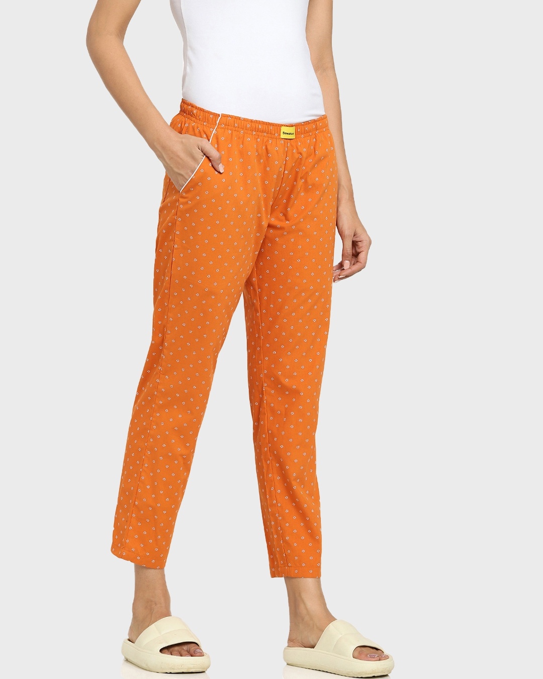 Shop Orange AOP Geometric Print B Pyjama-Back