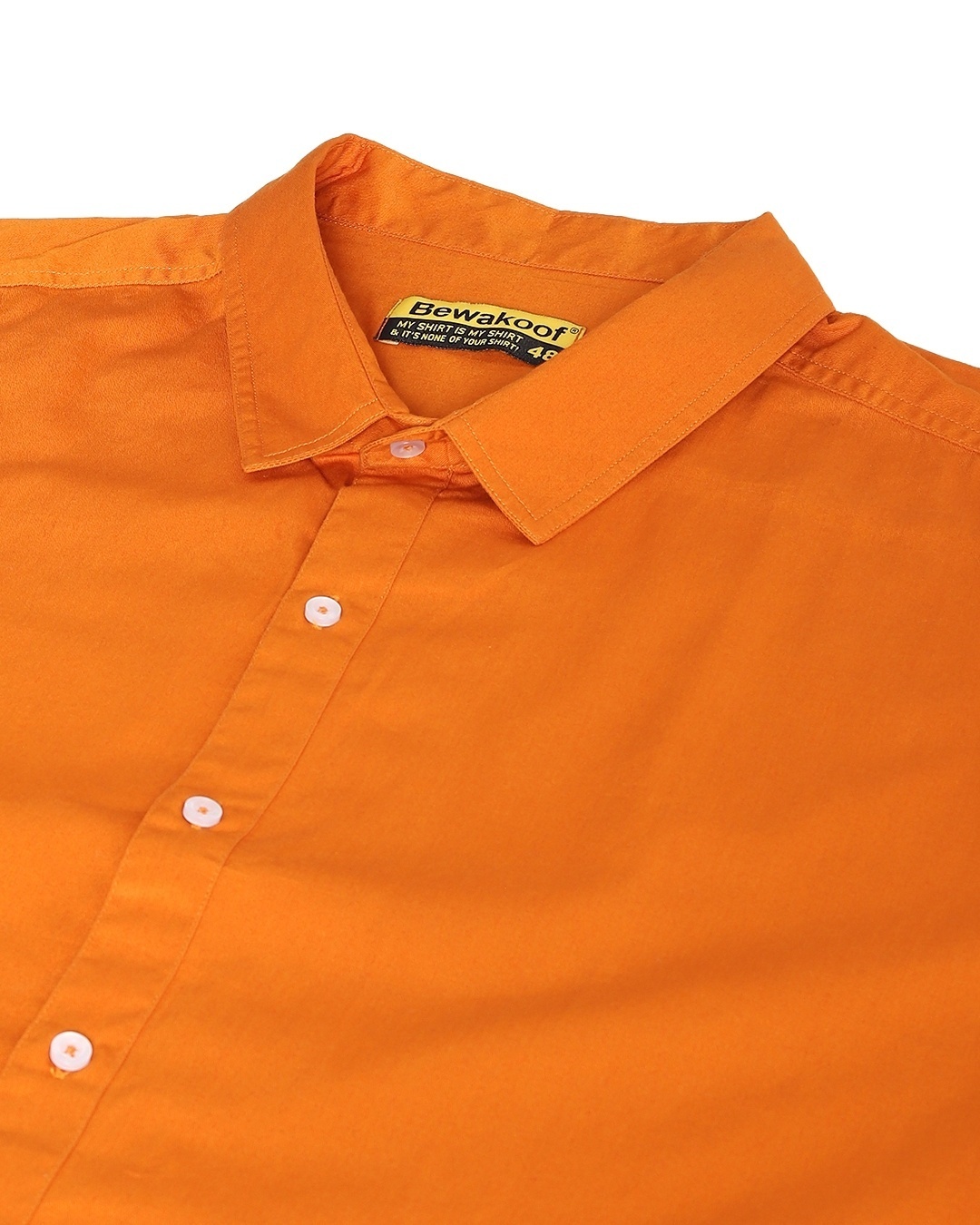 Shop Orange Plus Size Solid Half Sleeve Shirt