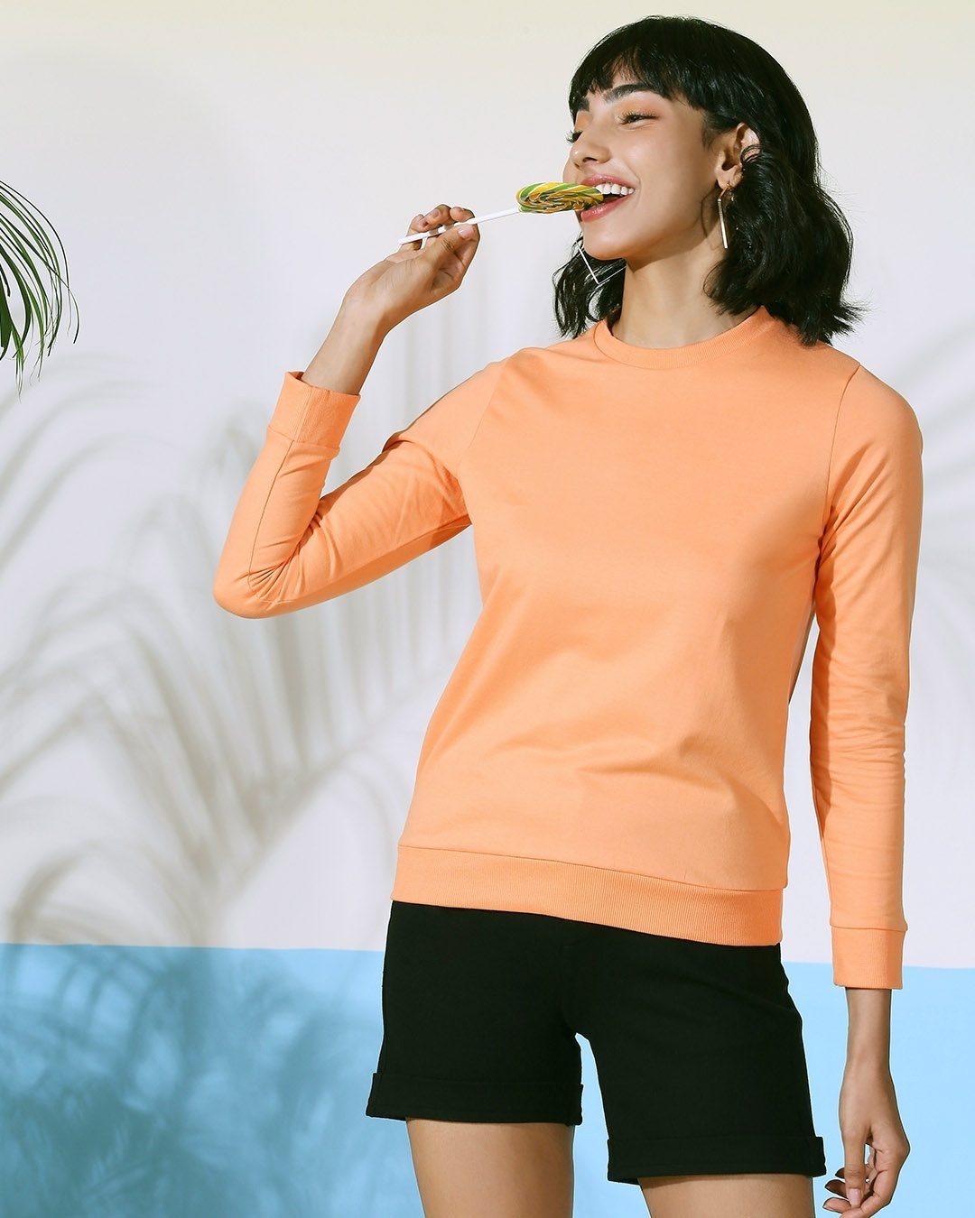 Shop Orange Rush Fleece Sweatshirt-Front