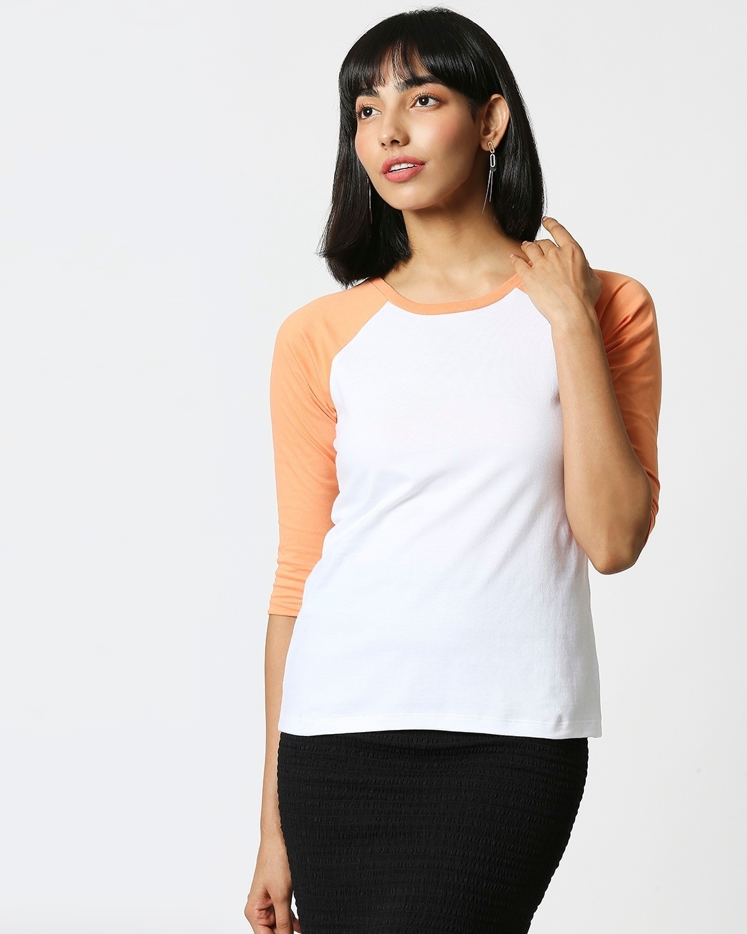 Shop Orange Rush Raglan Sleeves T-Shirt-Design