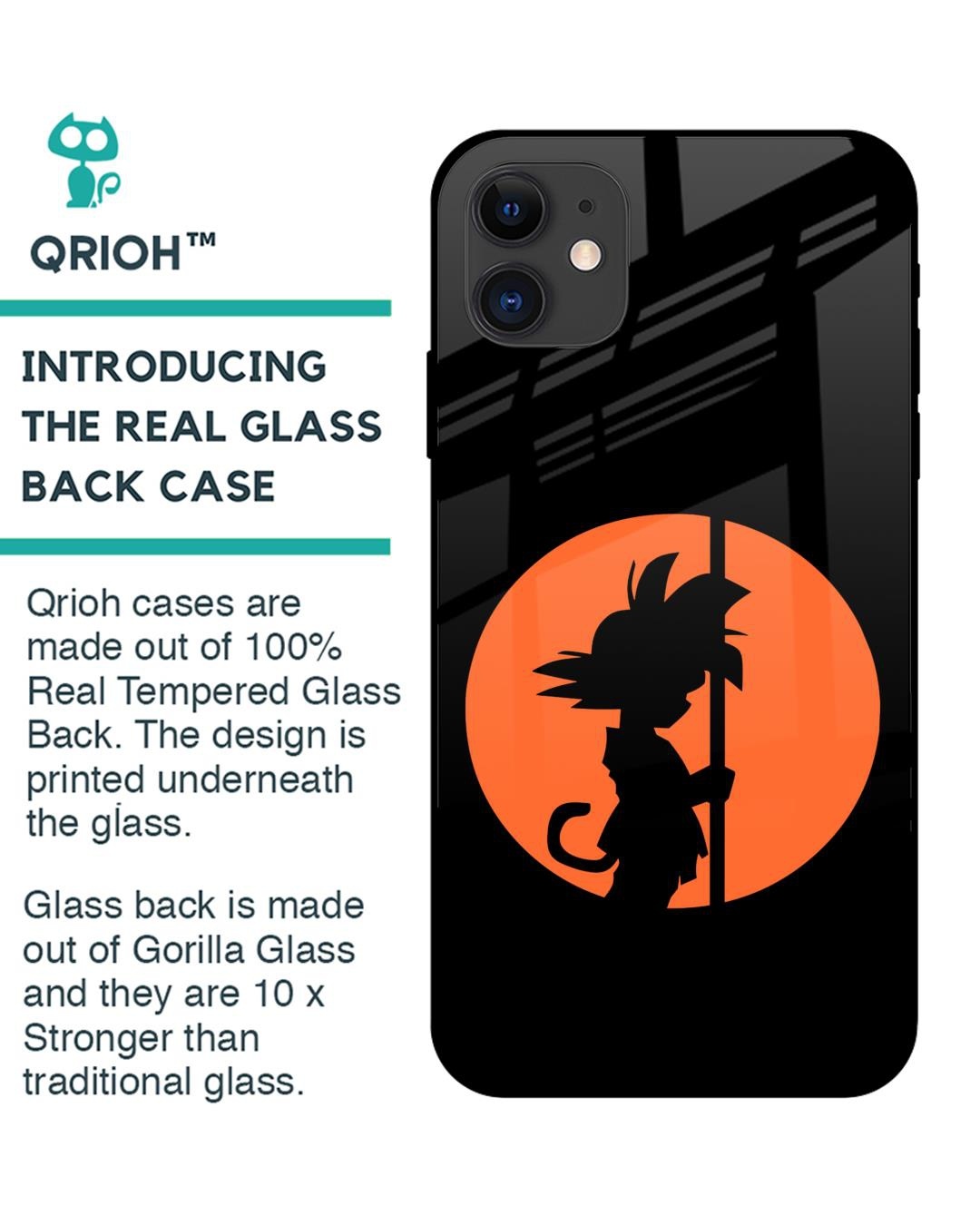 Shop Orange Silhouette Premium Glass Case for Apple iPhone 12 (Shock Proof,Scratch Resistant)-Back