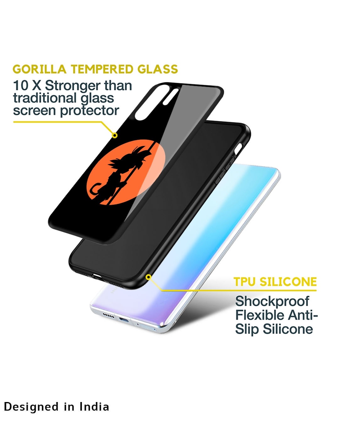 Shop Orange Silhouette Premium Glass Case for Apple iPhone 13 Pro (Shock Proof,Scratch Resistant)-Design