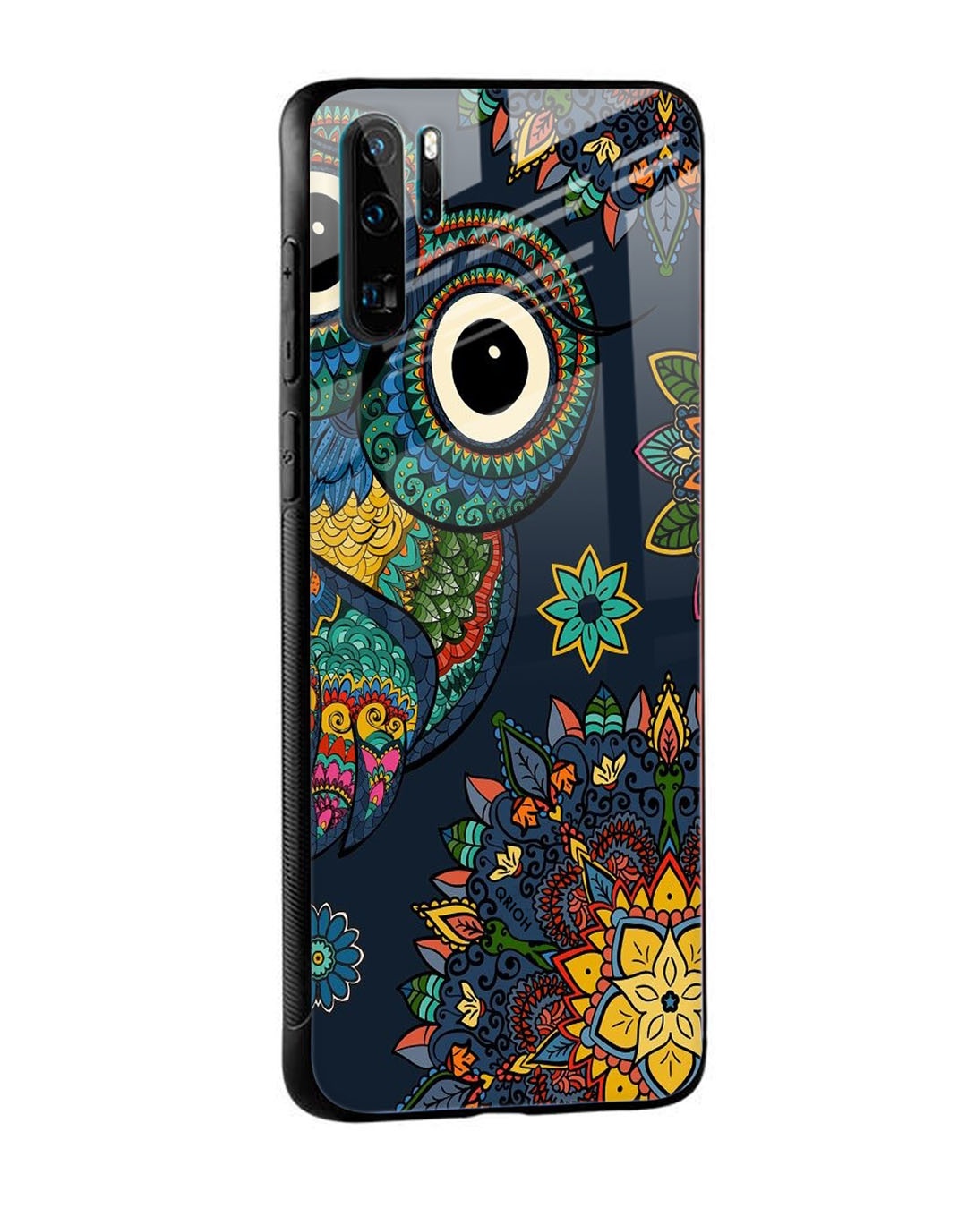 Shop Owl Art Printed Premium Glass Cover For Huawei P30 Pro (Impact Resistant, Matte Finish)-Design