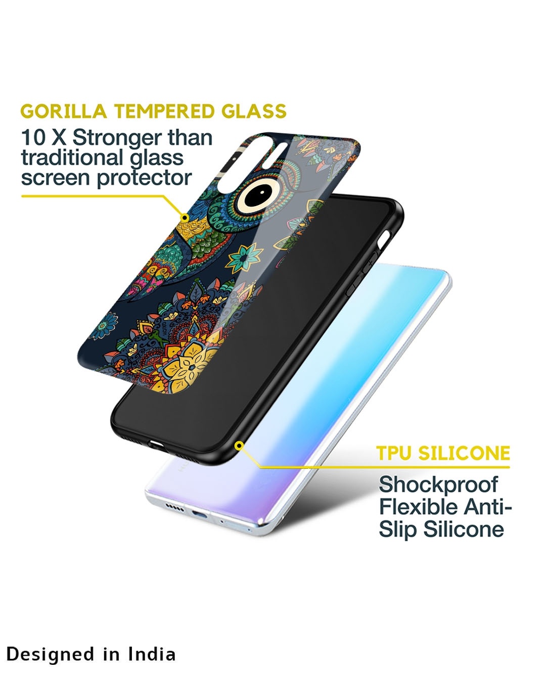 Shop Owl Art Printed Premium Glass Cover for Realme GT Neo 3 (Shock Proof, Scratch Resistant)-Design