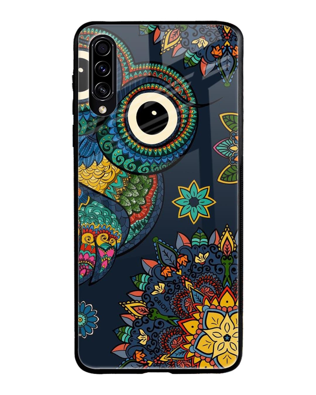 Shop Owl Art Printed Premium Glass Cover For Samsung Galaxy A50s(Impact Resistant, Matte Finish)-Front