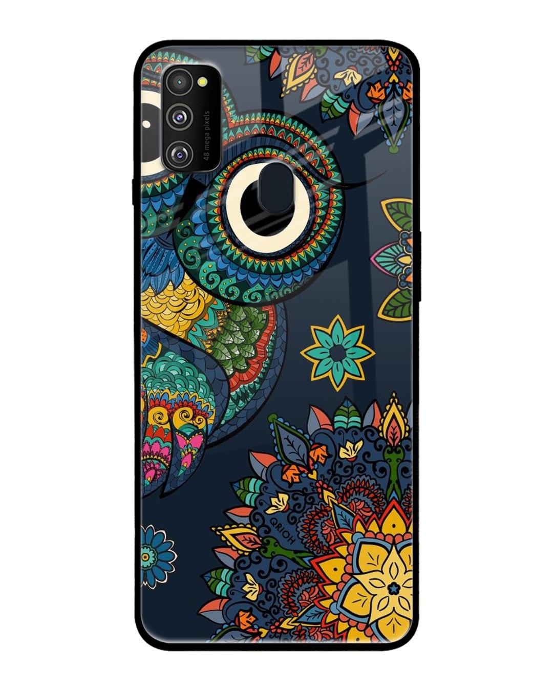 Shop Owl Art Printed Premium Glass Cover For Samsung Galaxy M30s(Impact Resistant, Matte Finish)-Front