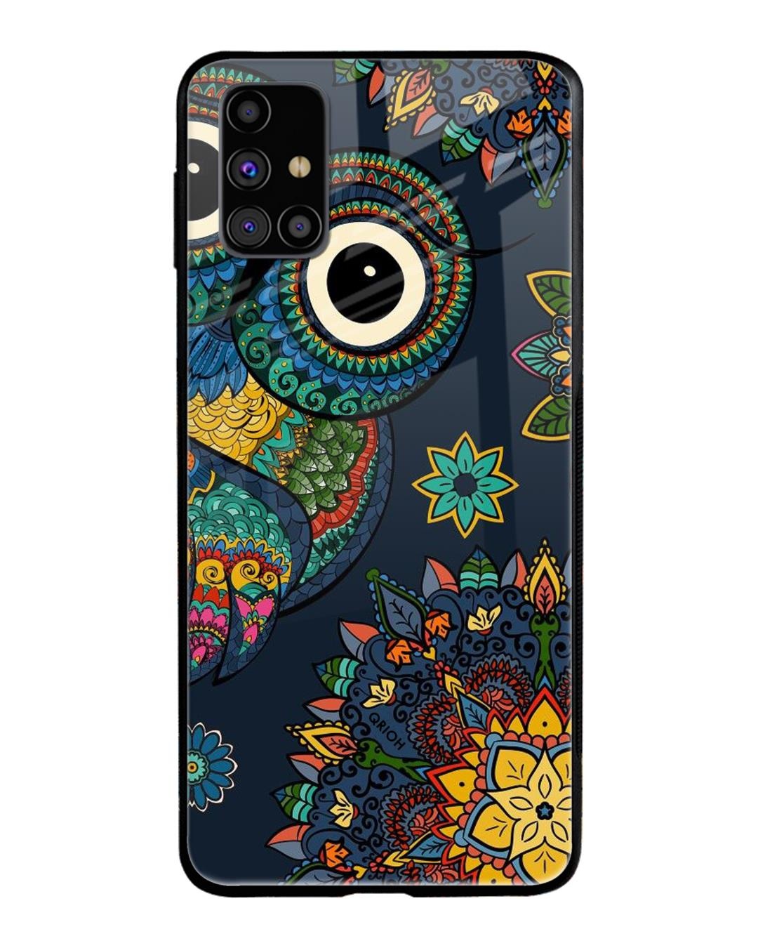 Shop Owl Art Printed Premium Glass Cover For Samsung Galaxy M31s(Impact Resistant, Matte Finish)-Front