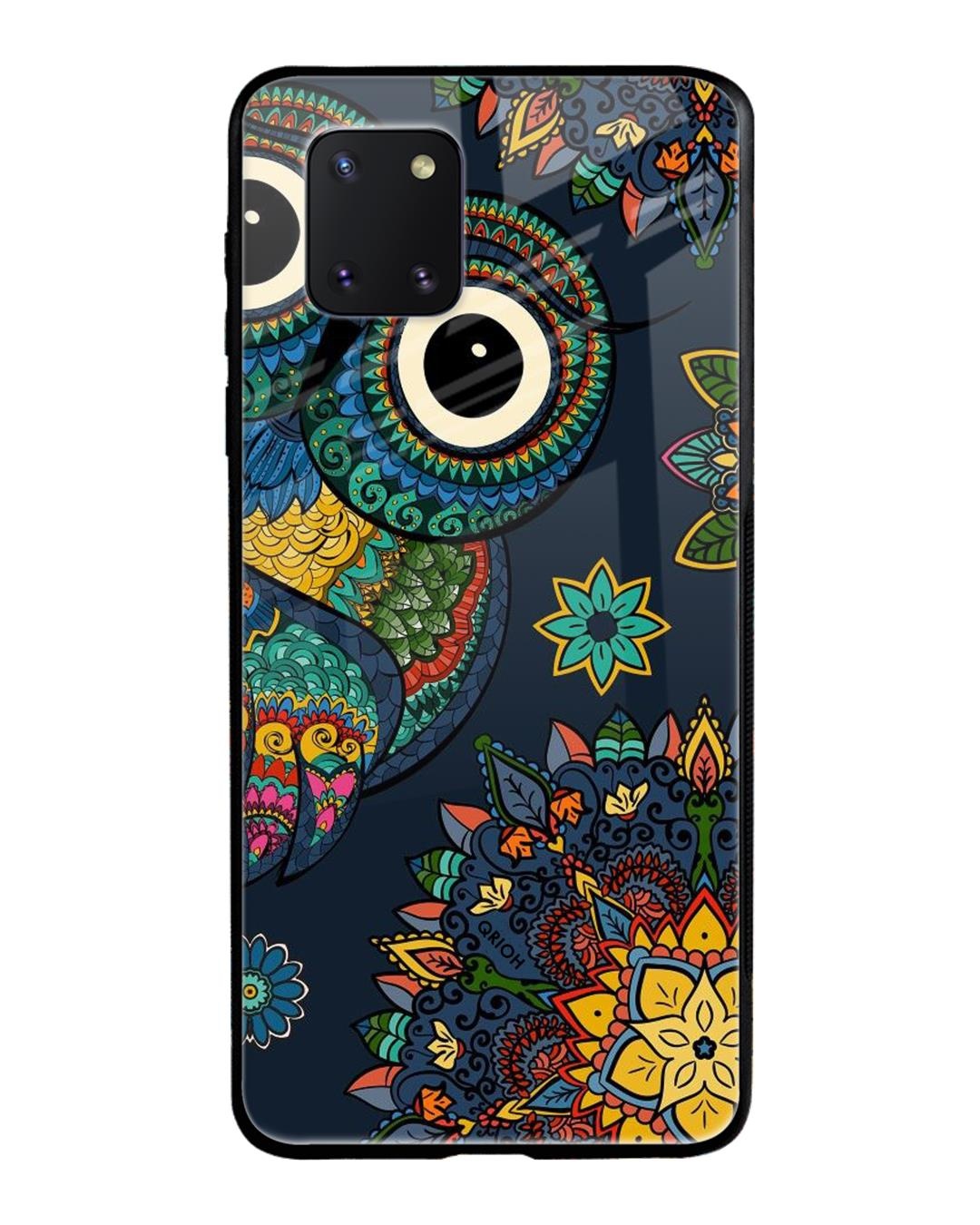 Shop Owl Art Printed Premium Glass Cover For Samsung Galaxy Note 10 lite(Impact Resistant, Matte Finish)-Back