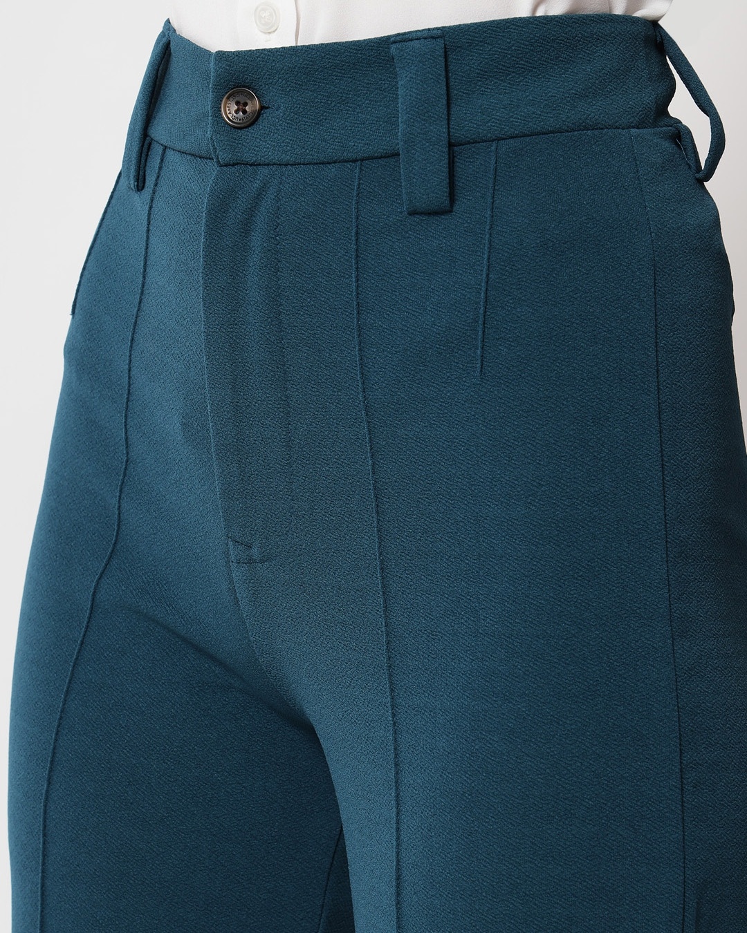Buy Pack of 2 Women's Black & Green Straight Fit Trousers Online at