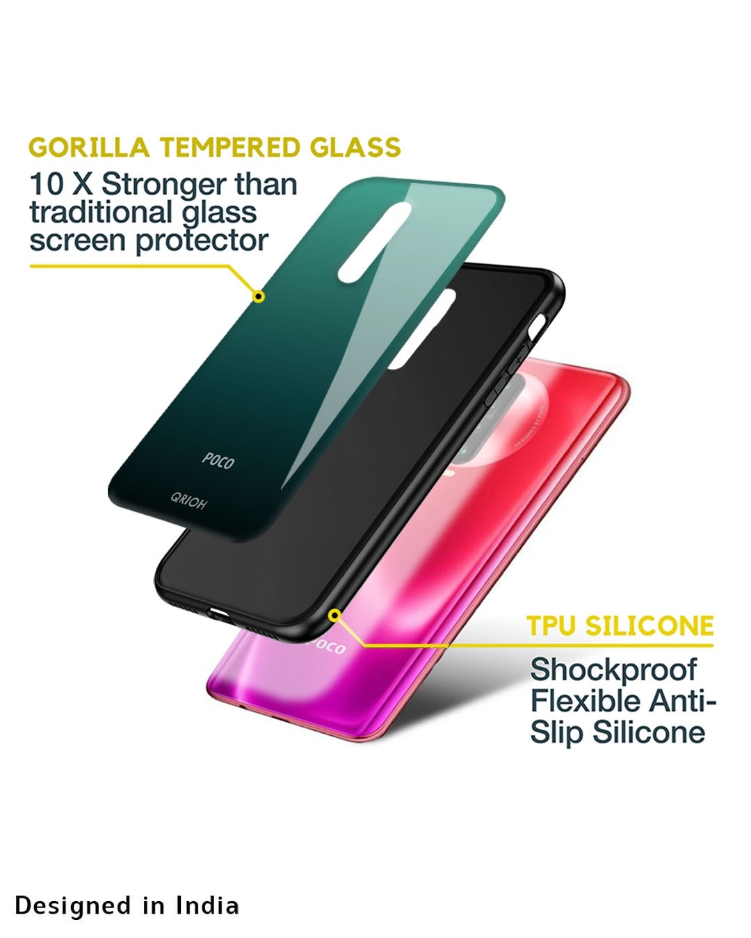 Shop Palm Green Premium Glass Case for Poco M4 5G (Shock Proof,Scratch Resistant)-Design