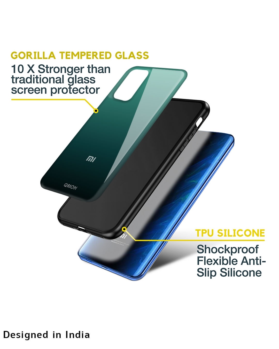 Shop Palm Green Premium Glass Cover For Mi 11i HyperCharge (Impact Resistant, Matte Finish)-Design