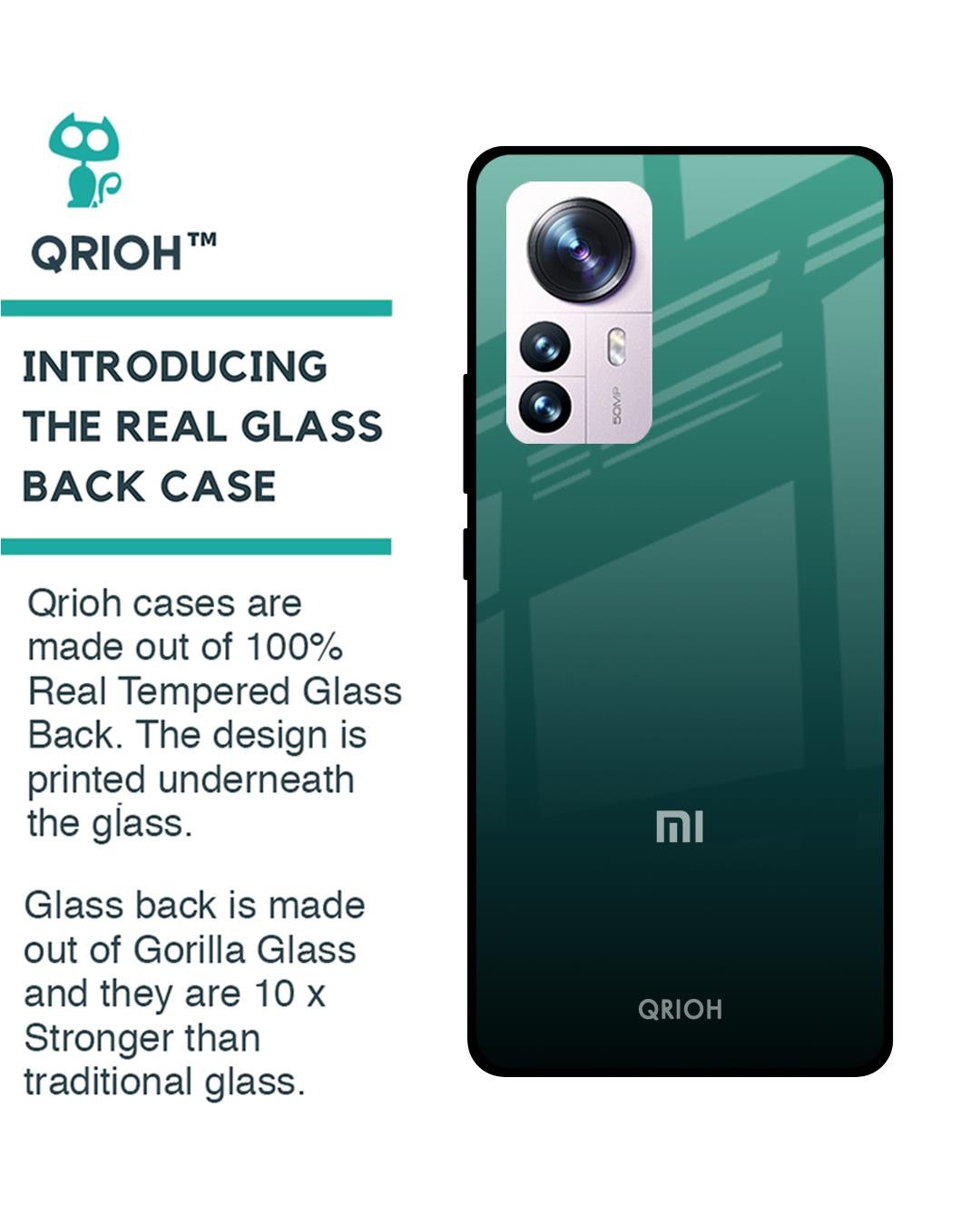 Shop Palm Green Premium Glass Cover For Mi 12 Pro 5G (Impact Resistant, Matte Finish)-Back