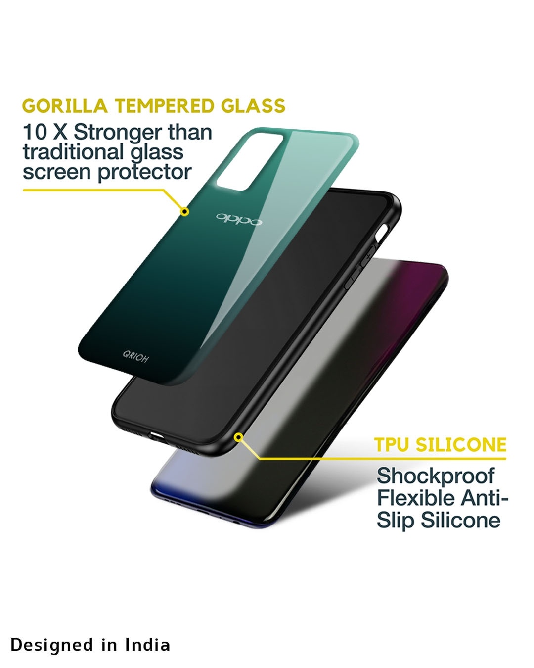 Shop Palm Green Premium Glass Cover for Oppo K10 5G (Shock Proof, Scratch Resistant)-Design