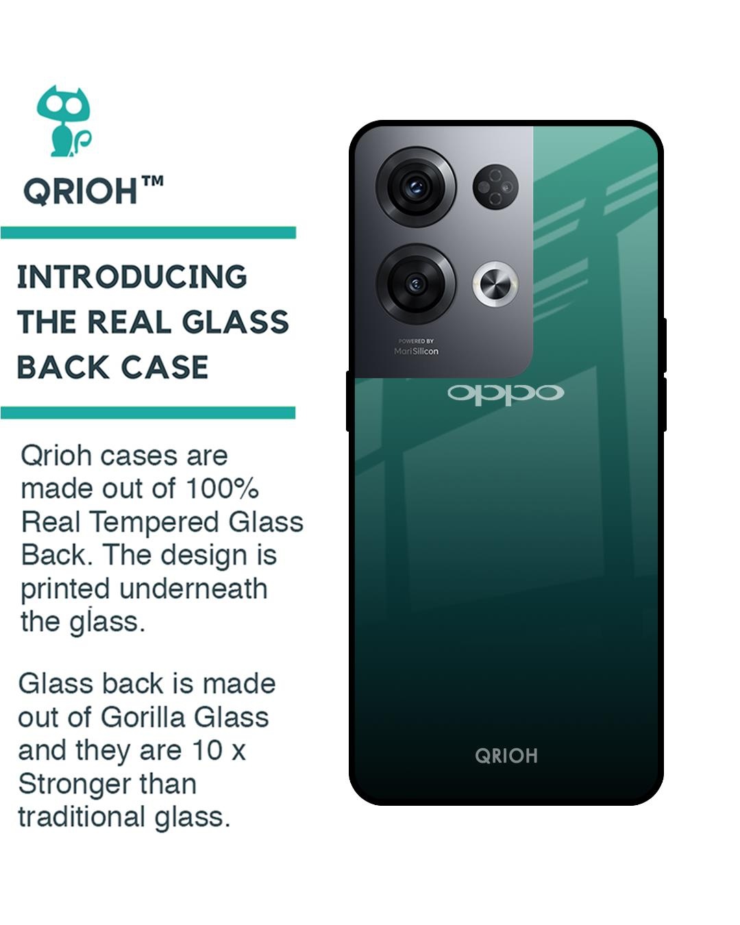 Shop Palm Green Premium Glass Cover for Oppo Reno8 Pro 5G (Shock Proof, Scratch Resistant)-Back