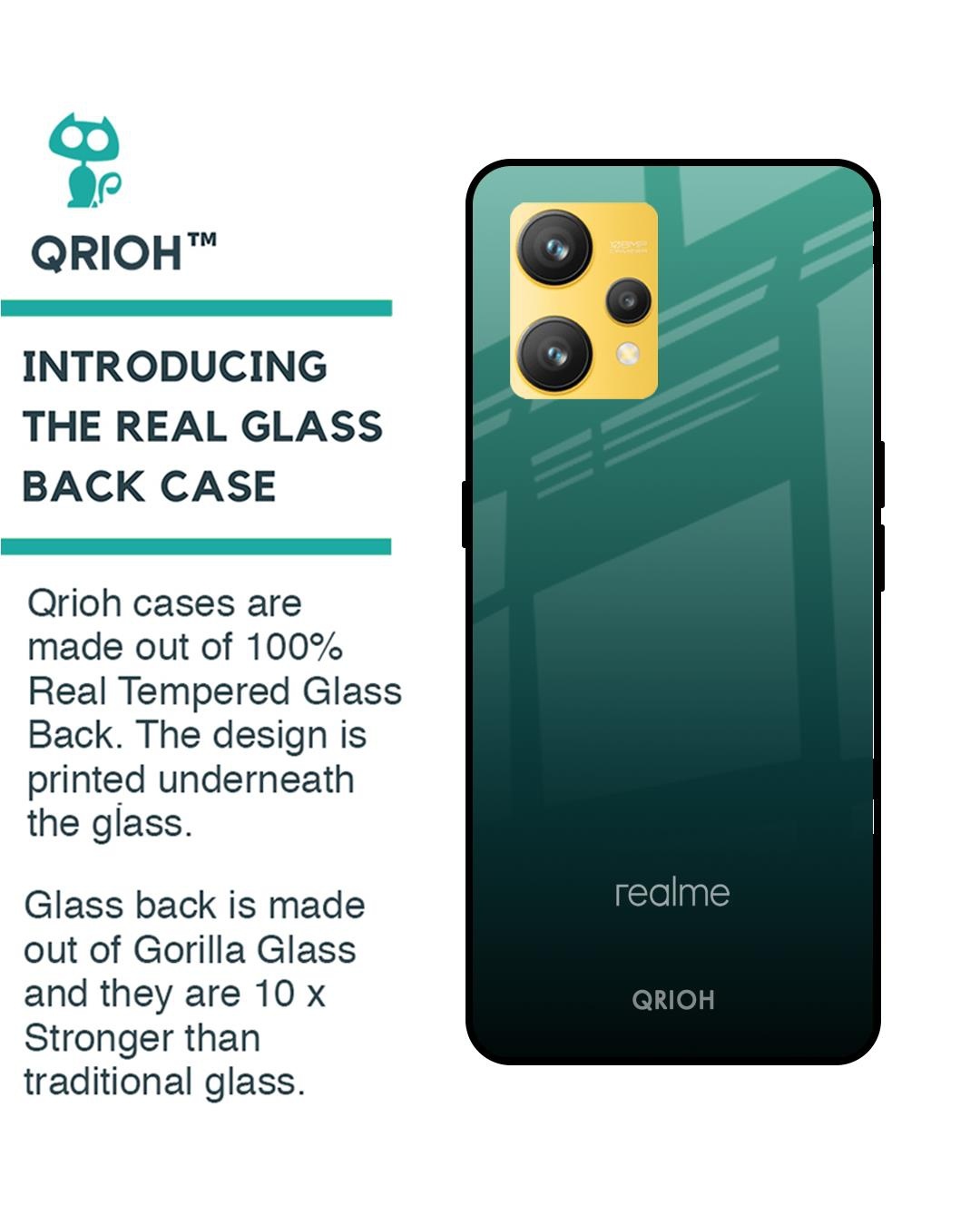 Shop Palm Green Premium Glass Cover for Realme 9 4G (Shock Proof, Scratch Resistant)-Back
