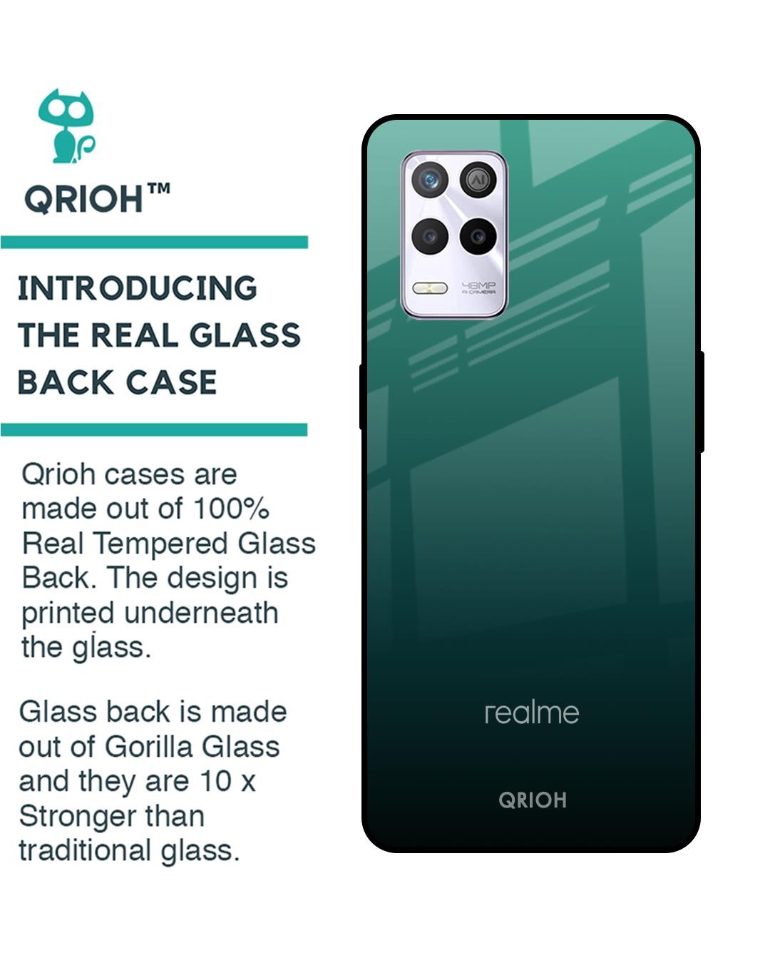 Shop Palm Green Premium Glass Cover for Realme 9 5G (Shock Proof, Scratch Resistant)-Back