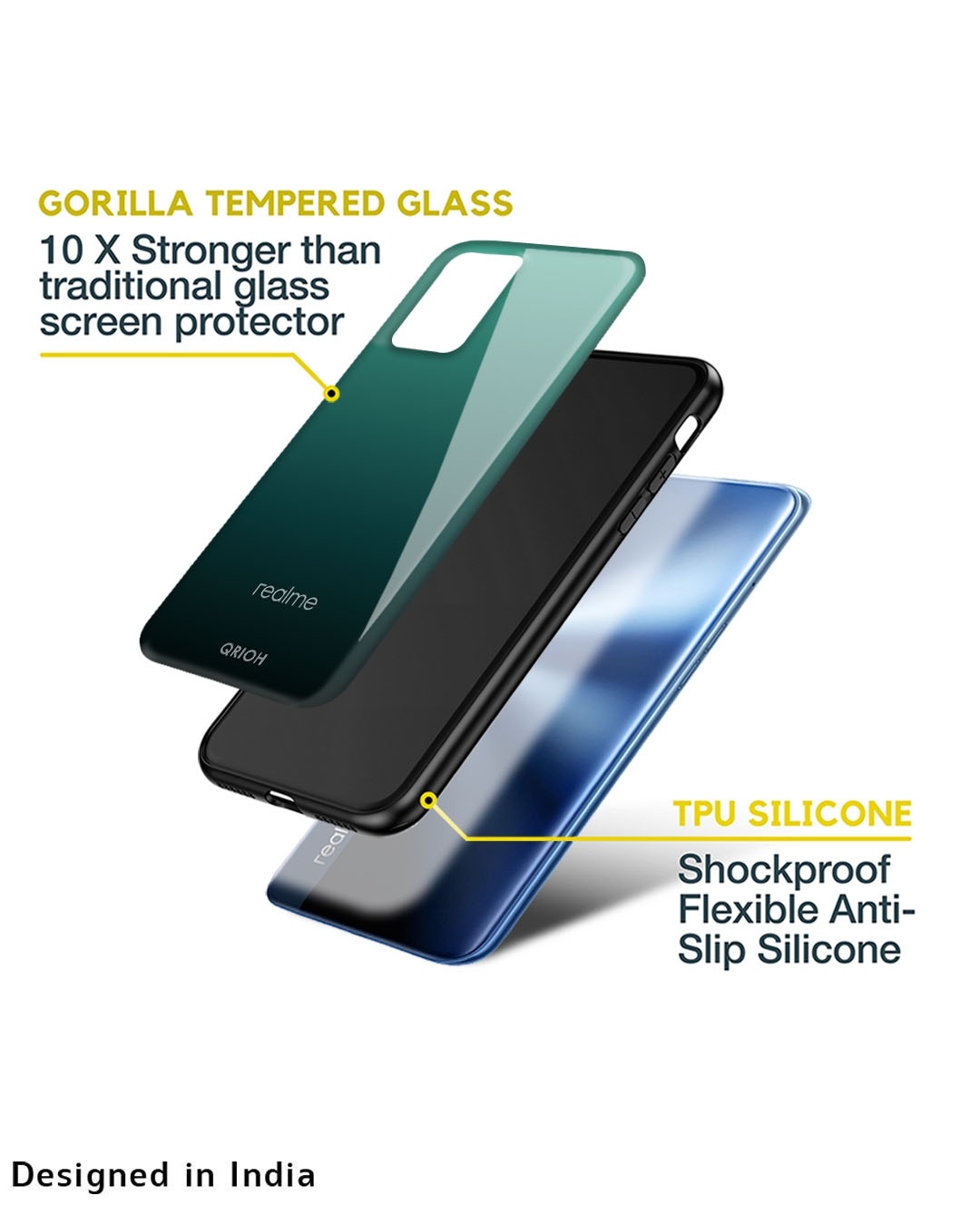 Shop Palm Green Premium Glass Cover for Realme C30 (Shock Proof, Scratch Resistant)-Design