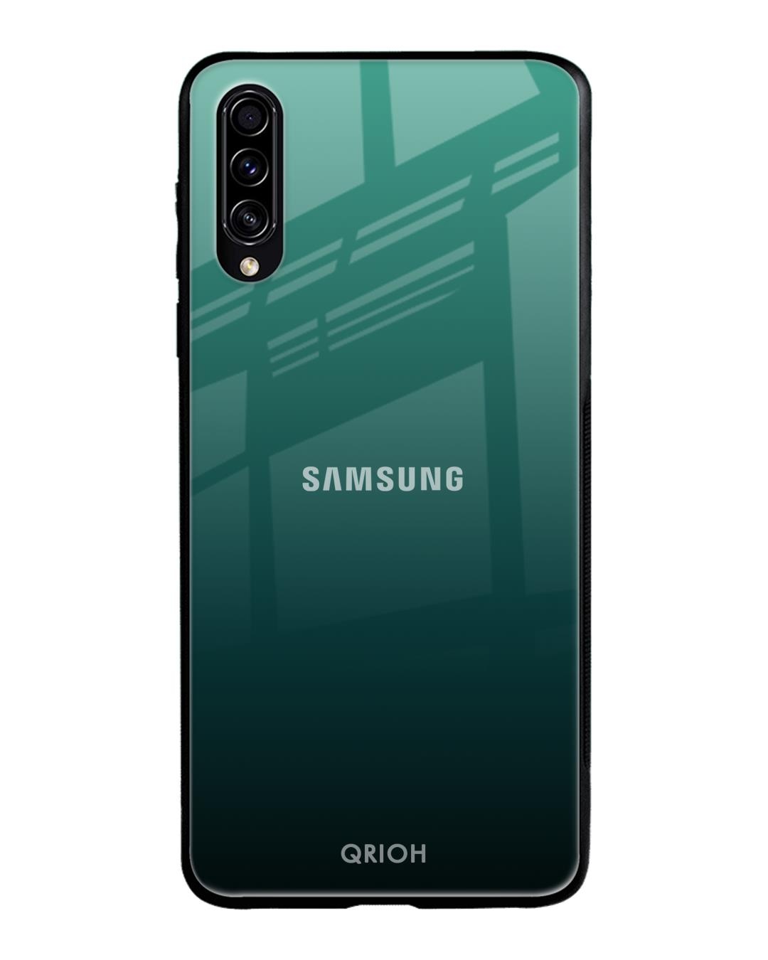 Shop Palm Green Premium Glass Cover For Samsung Galaxy A30s(Impact Resistant, Matte Finish)-Back