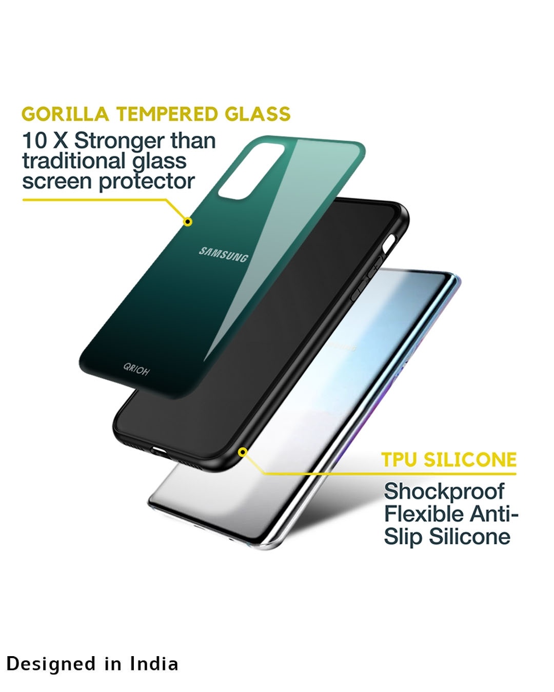 Shop Palm Green Premium Glass Cover For Samsung Galaxy A50(Impact Resistant, Matte Finish)-Design